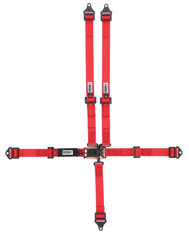 11182B-Q Junior Racing Harness [5-Point, 2 in., Latch and Link, Pull-Down, Red, Bolt-In]