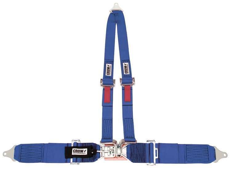 11193 Latch and Link Harness [4-Point, 3 x 2 in Belts, Sand Car, V-Harness, Bolt-In, Blue]