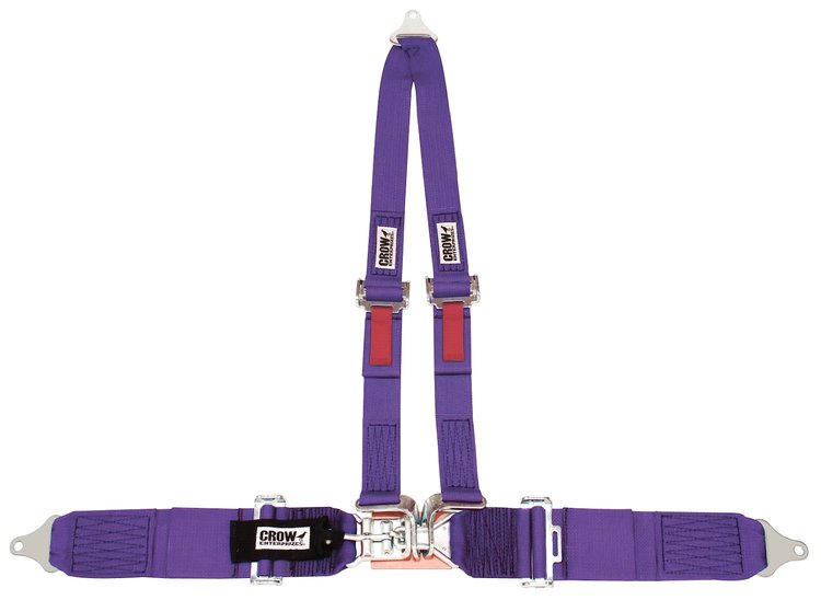 11195 Latch and Link Harness [4-Point, 3 x 2 in Belts, Sand Car, V-Harness, Bolt-In, Purple]
