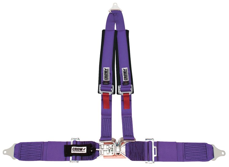 11195P 4-Point Latch and Link V-Harness Safety Harness for Sand Car Racing [3 in., Purple]
