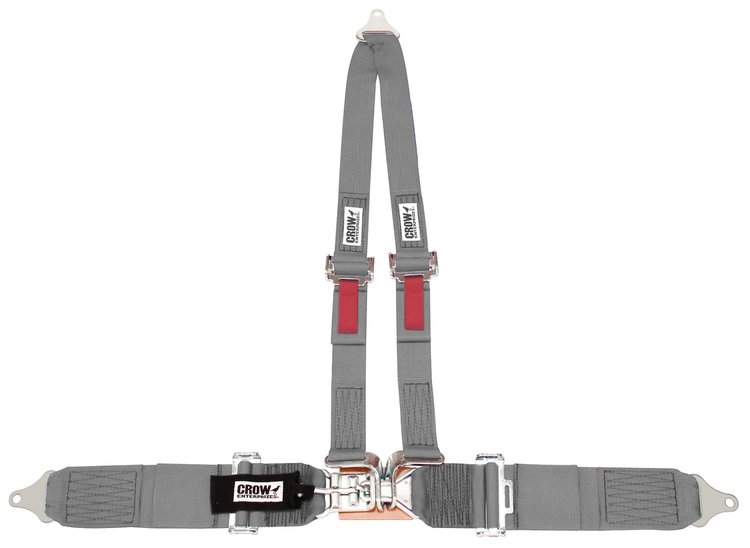 11196P Latch and Link Harness [4-Point, 3 x 2 in Belts, Sand Car, V-Harness, Pads, Bolt-In, Gray]