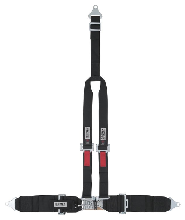 11204BP Harness [4-Point, 3 x 2 in Belts, Sand Car, Y-Harness, Pads, Black Hardware, Bolt-In, Black]