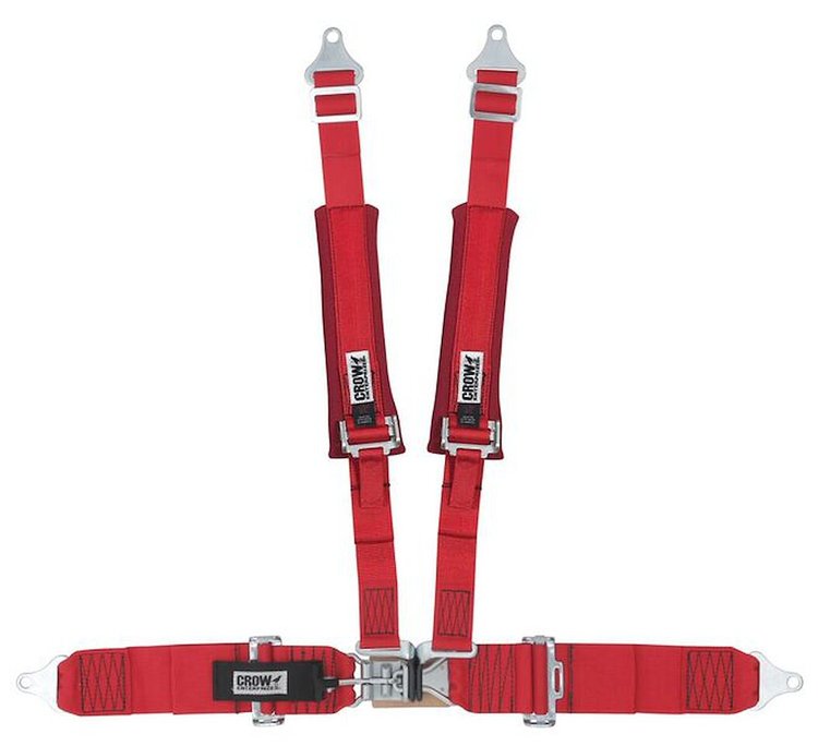 11212P Harness [4-Point, 3 x 2 in Belts, Sand Car, Pads, Bolt-In, Red]