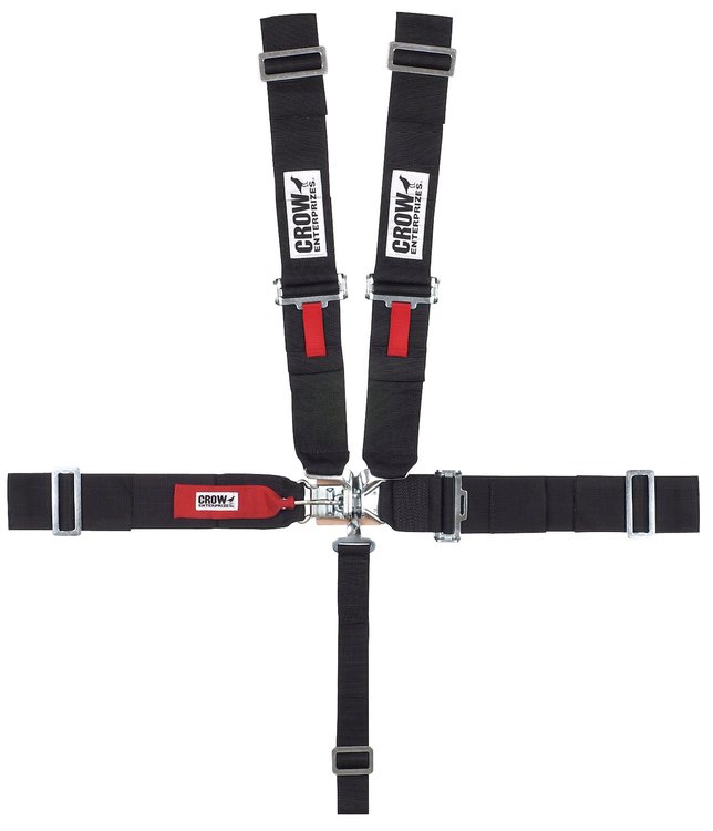 20054 Latch and Link Harness [5-Point, 3 in Belts, 50 in Length, Pull-Down, Sprint Car, Stationary Side, Wrap-Around, Black]