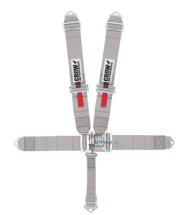 20076 Quick Adjust Latch and Link Harness [5-Point, 3 in Belts, 40 in Length, Pull-Down, Bolt-In, Gray]