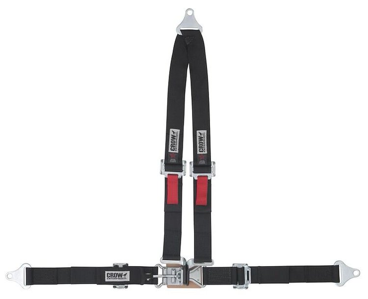 20094 Latch and Link Harness [4-Point, 2 x 2 in Belts, Sand Car, V-Harness, Bolt-In, Black]