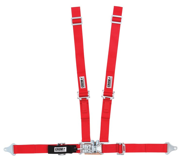 20102BP Latch and Link Harness [4-Point, 2 x 2 in Belts, Sand Car, Pads, Black Hardware, Bolt-In, Red]