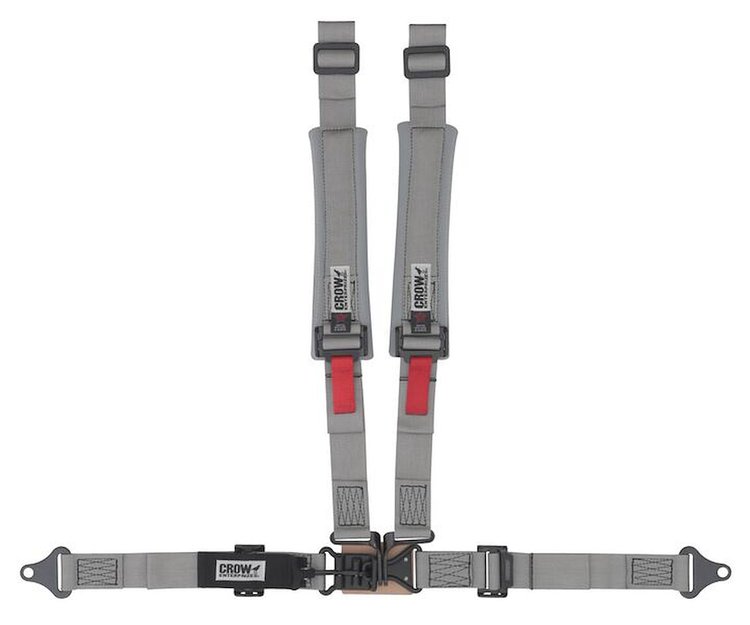 20106BP Latch and Link Harness [4-Point, 2 x 2 in Belts, Sand Car, Pads, Black Hardware, Bolt-In, Gray]