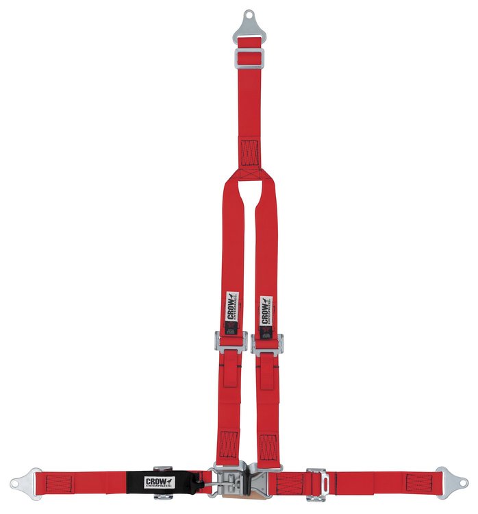 20112 Latch and Link Harness [4-Point, 2 x 2 in Belts, Sand Car, Y-Harness, Bolt-In, Red]