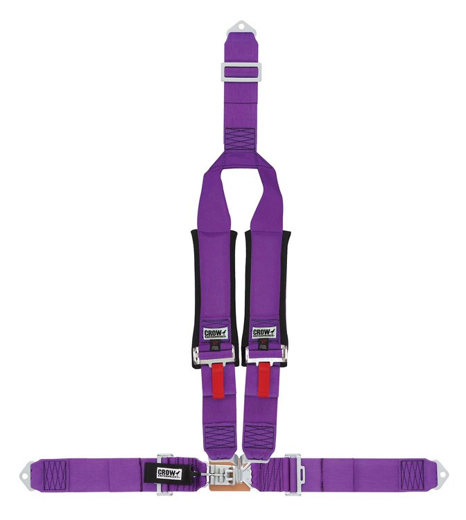 20124PB Latch and Link Harness [4-Point, 3 x 3 in Belts, Sand Car, V-Harness, Pads, Black Hardware, Bolt-In, Black]