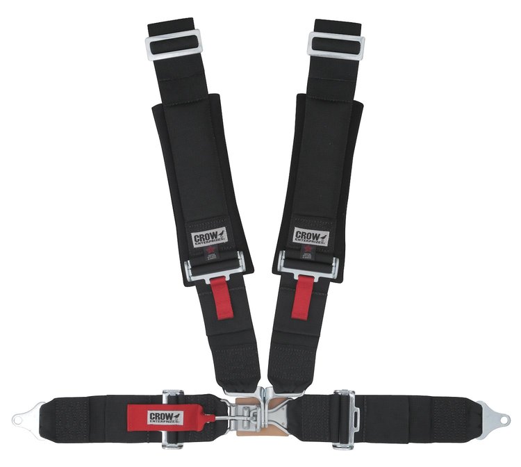 20134B Latch and Link Harness [4-Point, 3 x 3 in Belts, Sand Car, Black Hardware, Bolt-In, Wrap-Around, Black]