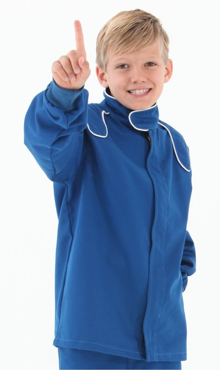 25123L FR Cotton Single-Layer Junior Jacket [Medium 10-12, Medium, Blue, Legacy Style, SFI 3.2A/1]