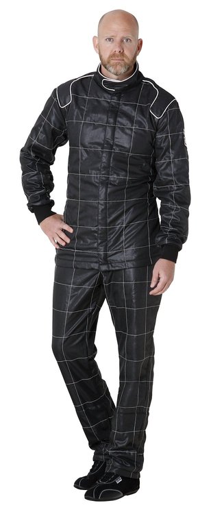 29014L RAVEN Lightweight Quilted Double-Layer Nomex Adult Pant [Medium, Black, Knit Interior, SFI 3.2A/5]