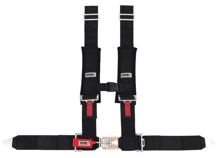 30134 Latch and Link Harness [4-Point, 3 x 3 in Belts, 50 in Length, Pull-Down, Individual, Pads, Plastic Sternum Buckle]