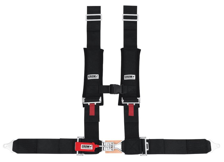 30136 Latch and Link Harness [4-Point, 3 x 3 in Belts, 50 in Length, Pull-Down, Individual, Pads, Plastic Sternum Buckle]