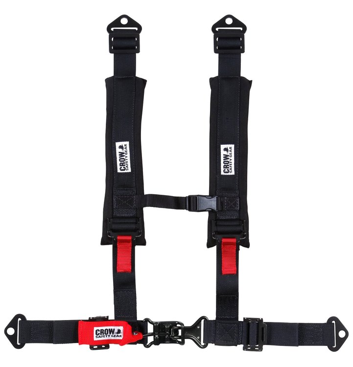 30164A Latch and Link Harness [4-Point, 2 x 2 in Belts, 40 in Length, Pull-Up, Individual, Pads, Plastic Sternum Buckle]