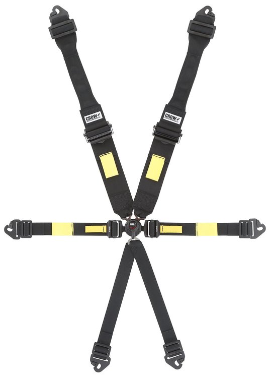 31004 Harness [6-Point, 2 x 3 in Belts, 50 in Length, Dog Bone, Individual, 6-Way Aluminum Adjusters, Black Hardware]