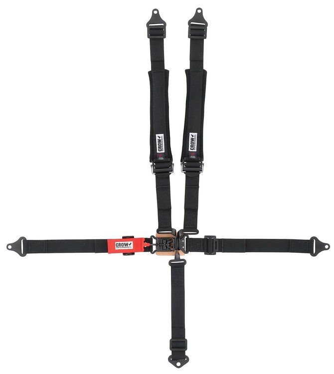 31064 Latch and Link Harness [5-Point, 2 x 2 in Belts, 50 in Length, Pull-Down, Pads, Aluminum Adjusters, Black Hardware]