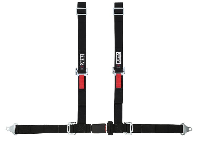 32082 Harness [4-Point, 2 x 2 in Belts, 50 in Length, Pull-Down, Sewn onto Lap Belt, Bolt-In, Red]