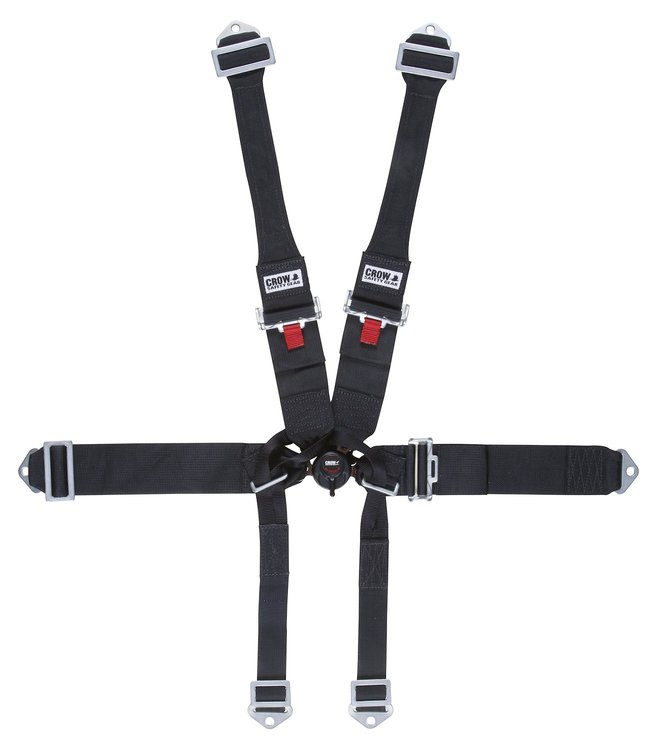 40014-6 Kamlock Harness [6-Point, 3 in Belts, 50 in Length, Pull-Down, Dog Bone, Bolt-In, SFI 16.5, Black]