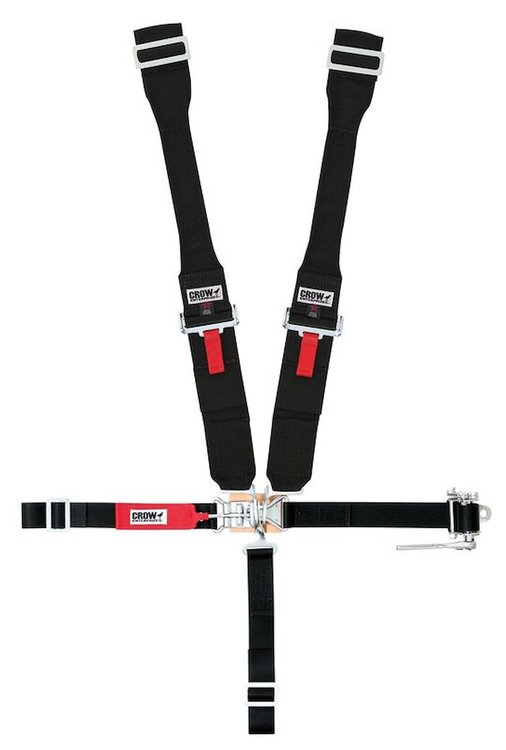 40044-2R 5-Point Latch and Link Ratchet V-Harness Safety Harness [2 in., Black]