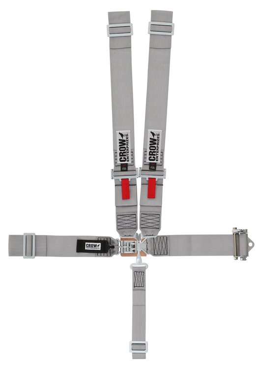 40056 Latch and Link Harness [5-Point, 3 in Belts, Sprint Car, Ratchet, Right Side, Stationary Side, Wrap-Around, Gray]