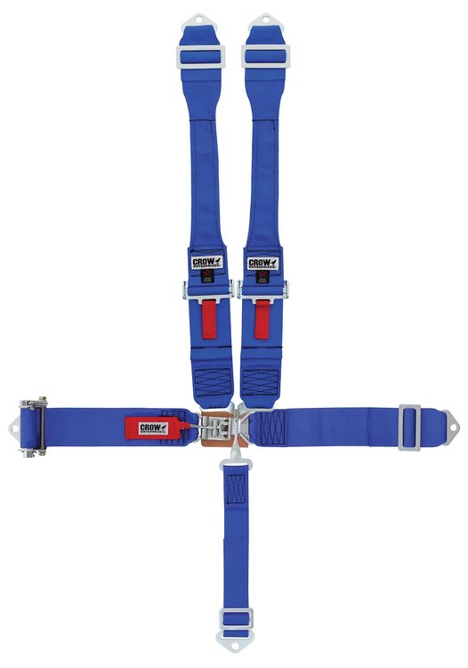 40073 Latch and Link Harness [5-Point, 3 in Belts, Dog Bone, Ratchet, Left Side, Stationary Side, Bolt-In, Blue]