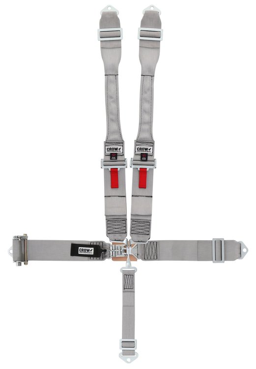 40076R-Q Ratchet Racing Harness [5-Point, 3 in., Latch and Link, Pull-Down, Gray, Bolt-In]