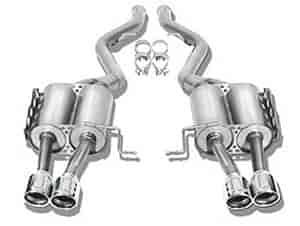 Rear Section Incl. Mufflers/Tips/Mounting Hardware/3.5 in. Round 5 in. Long Dual Round Rolled Angle-Cut Tip Split Rear Exit