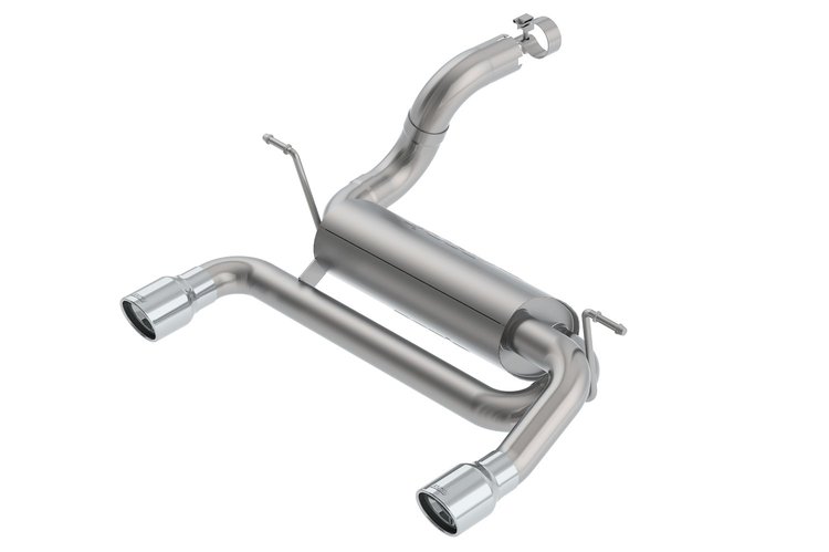 Axle-Back Exhaust System Fits 2018-2019 Jeep Wrangler JL/ JLU 2.0L - "Touring" Muffler - Polished Tips