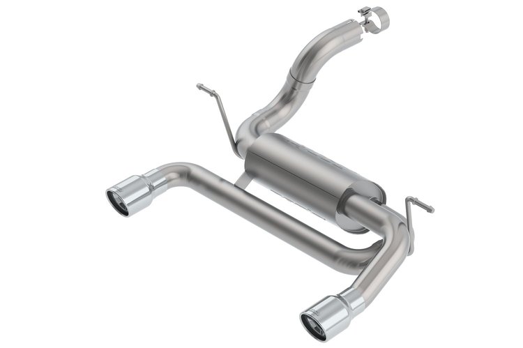 Axle-Back Exhaust System Fits 2018-2019 Jeep Wrangler JL/ JLU 2.0L - "ATAK" Muffler - Polished Tips