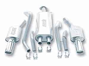 Cat-Back System Incl. Connecting Pipes/Mufflers/Tips/Mounting Hardware/4 in. Round