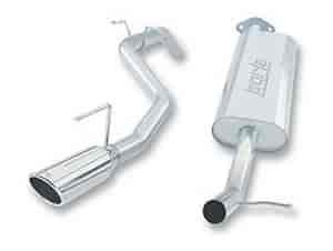 Cat-Back System; Incl. Connecting Pipes/Mufflers/Tips/Mounting Hardware/4 in. Round; 12 in. Long; Si