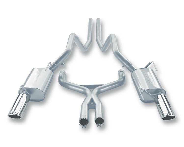 Cat-Back System Incl. Connecting Pipes/Mufflers/Tips/Mounting Hardware/X-Pipe