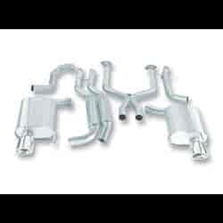 Cat-Back System Incl. Connecting Pipes/Mufflers/Tips/Mnting Hardware/4.25 in. x 3.5 in. Oval