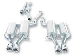 Cat-Back System Incl. Connecting Pipes/Mufflers/Tips/Mounting Hardware/3.5 in. Round