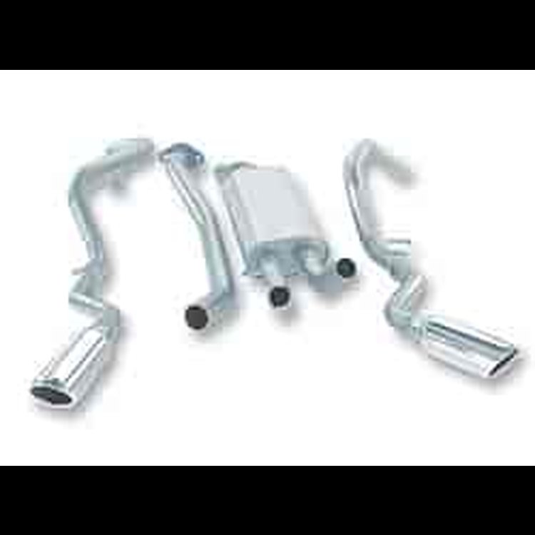 Cat-Back System Incl. Connecting Pipes/Mufflers/Tips/Mounting Hardware/4 in. Round