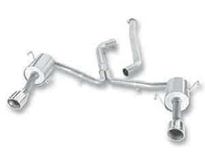 Cat-Back System Incl. Connecting Pipes/Mufflers/Tips/Mounting Hardware/4 in. Round
