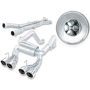 Multicore Cat-Back System Incl. Connecting Pipes/Mufflers/Tips/Mounting Hardware/4.25 in. Round