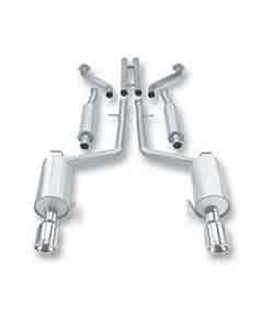 Cat-Back System Incl. Connecting Pipes/Mufflers/Tips/Mounting Hardware/4 in. Round
