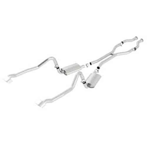 Touring; Cat-Back System; Header-Back; Single; Incl. 3.31x 6.69x3.75 in. Round Muffler/Connecting Pi