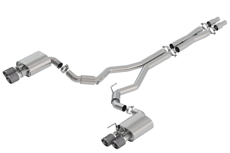 140742CF S-Type Cat-Back Exhaust System for 2018–2023 Ford Mustang GT 5.0L V8 with Active Valve