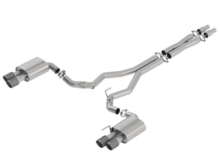 Cat-Back Exhaust System 2018-2019 Ford Mustang GT 5.0L V8 - ATAK Mufflers - Carbon Fiber Tips