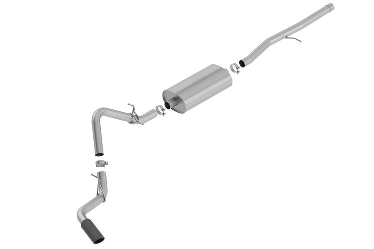 Cat-Back Exhaust System 2019 Silverado/Sierra 1500 5.3L, Single-Side Exit - Black Chrome Tip