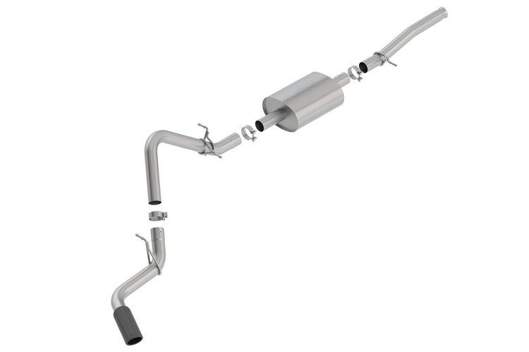 "S-Type" Cat-Back Exhaust System 2019 Silverado/Sierra 1500 5.3L w/Automatic Transmission - Black Chrome Tip