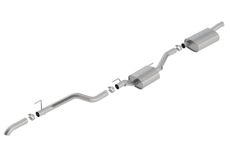 Cat-Back Exhaust System Jeep Gladiator JT 3.6L V6 4WD Crew Cab - "Touring" Muffler - Brushed Turndown Tip