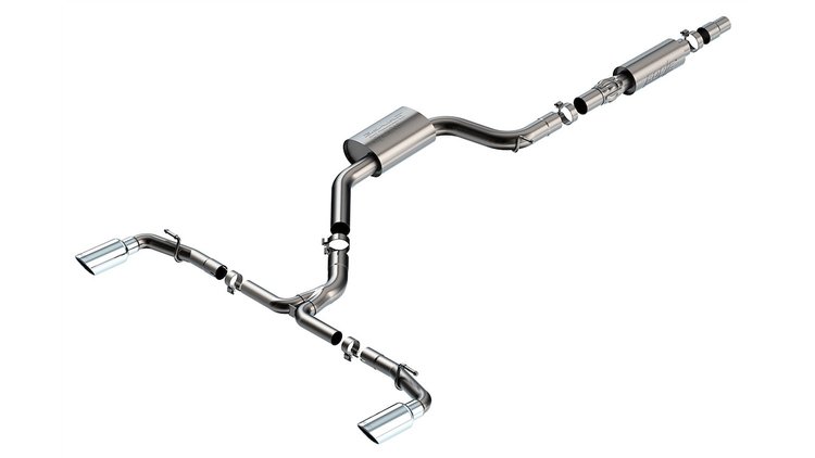 Cat-Back Exhaust System Fits Select Volkswagen GTI MK8 2.0L, Chrome Tips [S-Type Muffler]