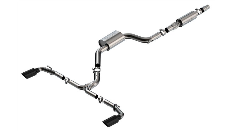 Cat-Back Exhaust System Fits Select Volkswagen GTI MK8 2.0L, Black Chrome Tips [S-Type Muffler]