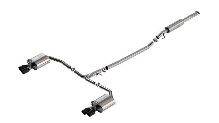 Cat-Back Exhaust System Fits Select Hyundai Sonata N Line 2.5L FWD, Black Chrome Tips [S-Type Muffler]