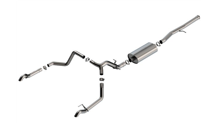 Cat-Back Exhaust System Fits Select Chevy Silverado 1500 ZR2 6.2L 4WD, GMC Sierra 1500 AT4X 6.2L 4WD [Touring Muffler]